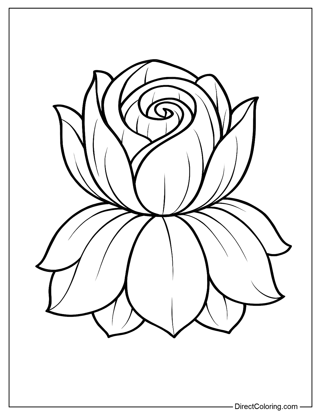A color page for a spiral-shaped headdress inspired by tulips, the petals bloom in spiral layers